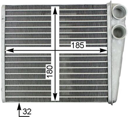 Радиатор отопителя CaddyGolf 04-PassatJetta 05- MAHLE AH208000S