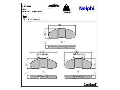 DELPHI LP1096 Brake Pad Set, disc brake