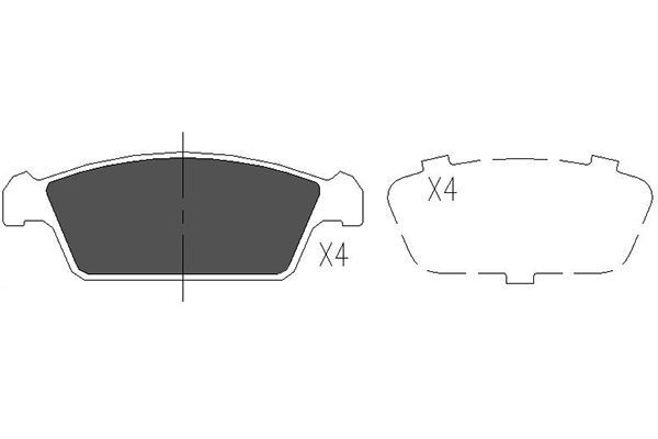 Комплект гальмівних накладок, дискове гальмо, Kavo Parts KBP-8515