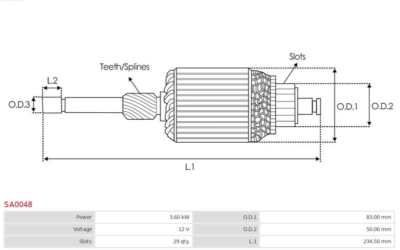 Анкер, стартер, Auto Starter SA0048