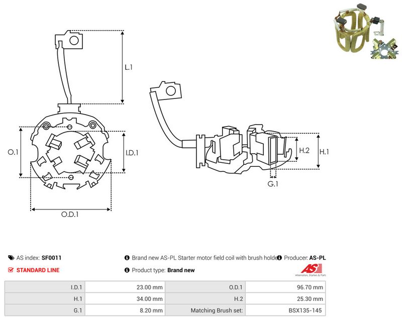 AS-PL SF0011 Holder, carbon brushes