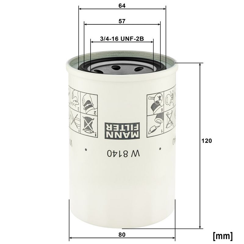 Oliefilter (geschroefd) past: MASSEY FERGUSON 1020, 1030, 205, 1030DI  VW 1302 1.6 (11)