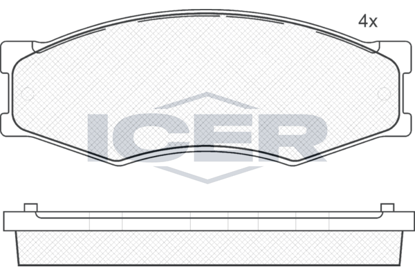 Комплект гальмівних накладок, дискове гальмо, Icer 140526087