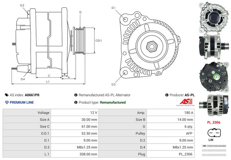 AS-PL A0661PR Alternator