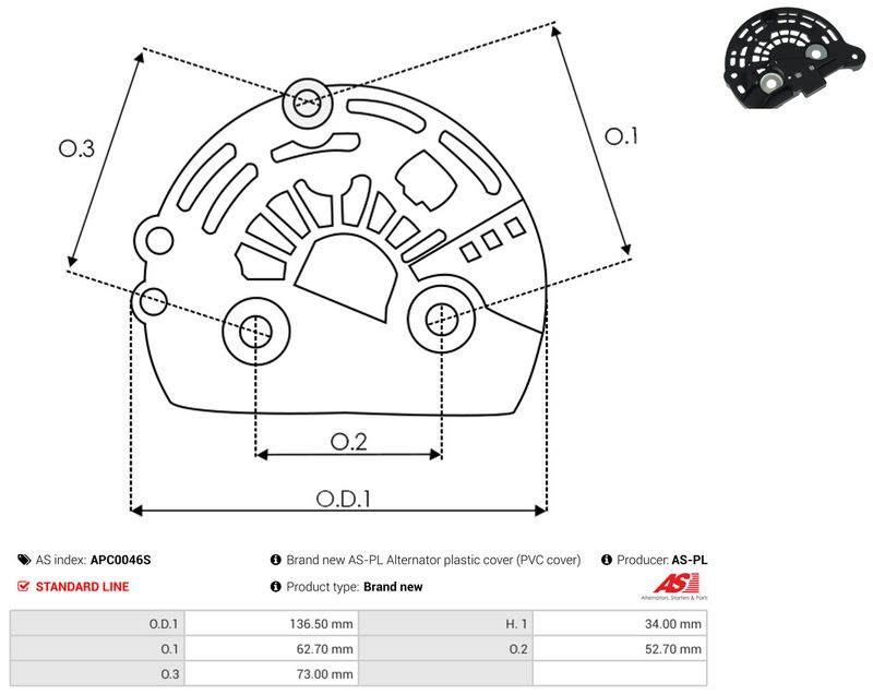 Kaitsekate, generaator, AS-PL APC0046S