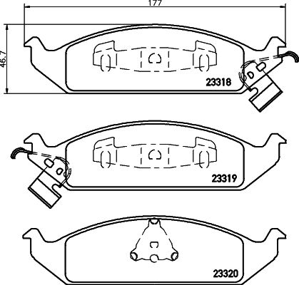 Piduriklotsi komplekt, ketaspidur MINTEX MDB1784