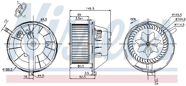 Вентилятор салону на A3, Alhambra, Altea, Caddy, Golf, Jetta, Leon, Octavia, Passat B6, Passat B7, Passat CC, Scirocc...