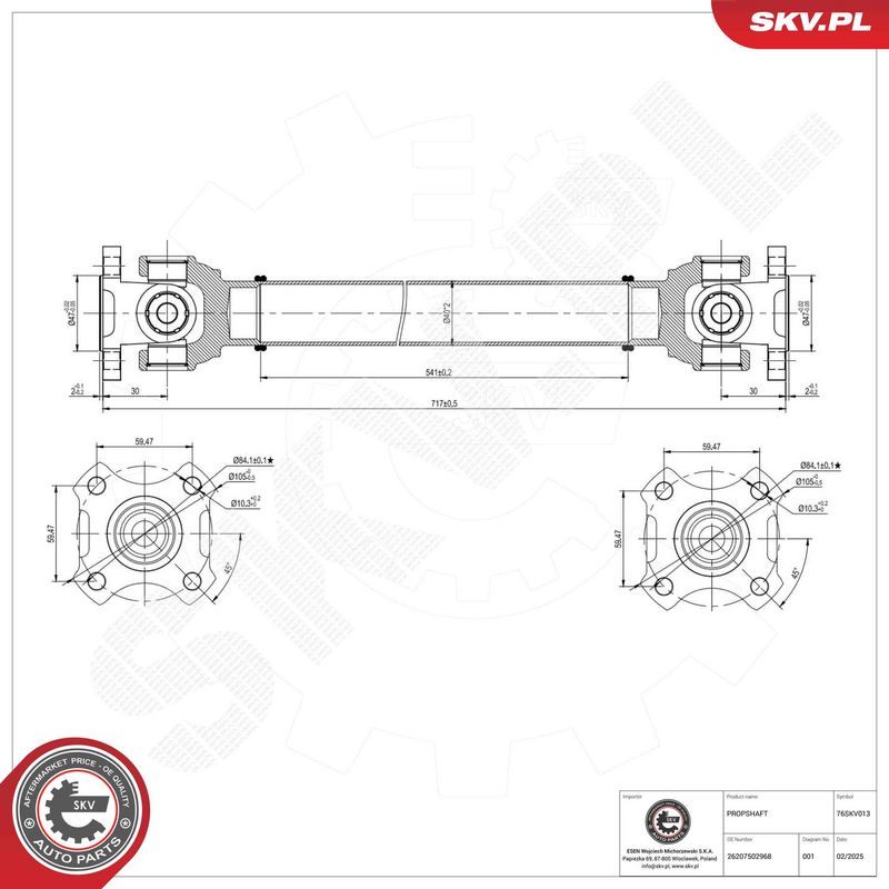 ESEN SKV 76SKV013 Drive Shaft