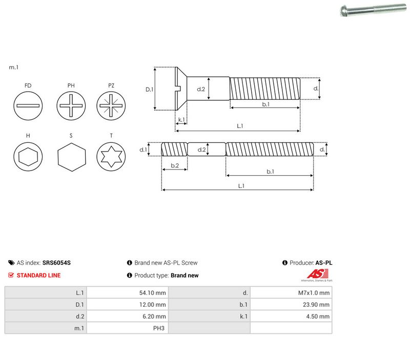 AS-PL SRS6054S Repair Set, alternator