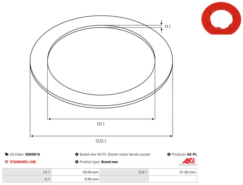 Remondikomplekt, Starter, AS-PL SDK0016