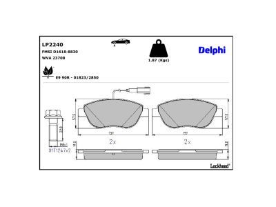 DELPHI LP2240 Brake Pad Set, disc brake