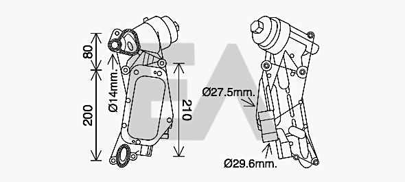 Radiador de aceite, aceite motor