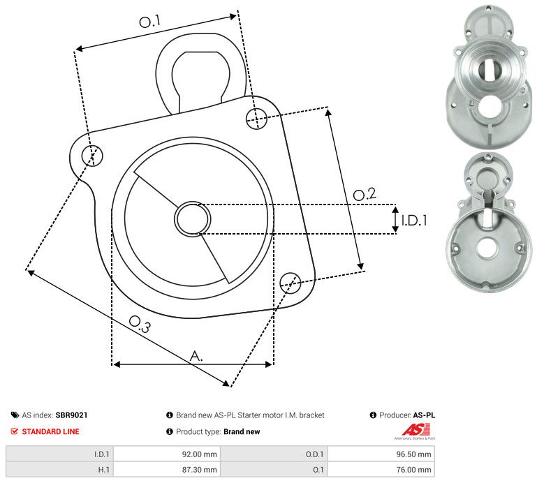 AS-PL SBR9021 Starter Lid, carburettor