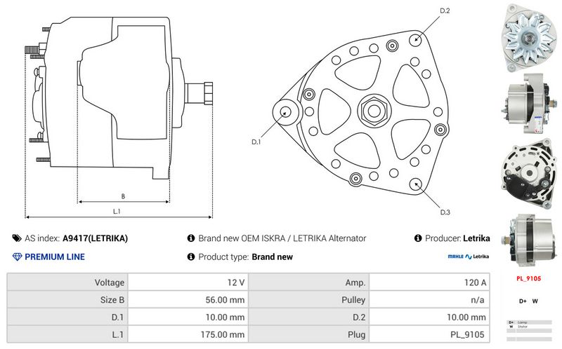 Generaator, AS-PL A9417(LETRIKA)
