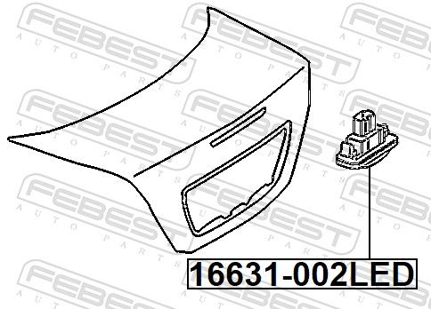 FEBEST 16631-002LED Licence Plate Light
