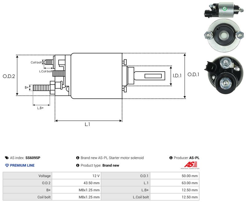 Magnetlülitus, starter, AS-PL SS6095P