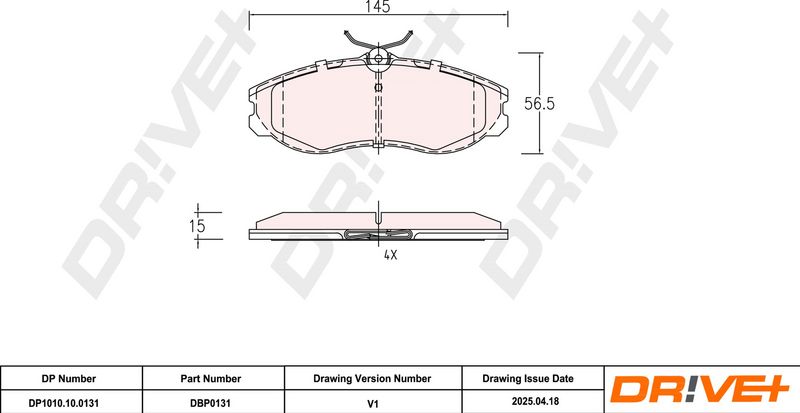 Set placute frana,frana disc DP1010.10.0131 Dr!ve+
