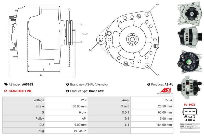 AS-PL A6516S Alternator