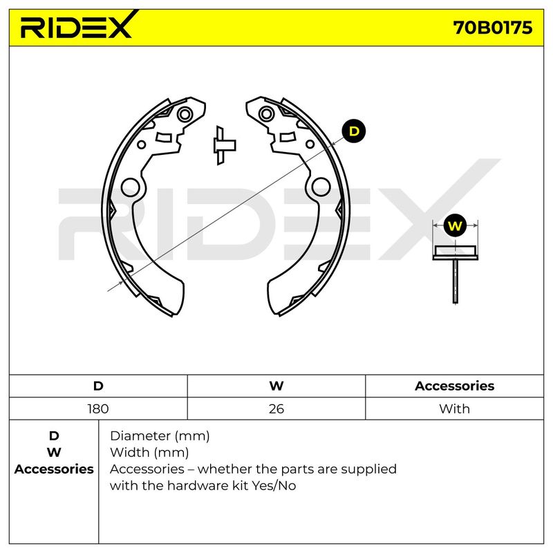 комплект спирачна челюст RIDEX