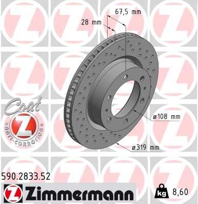 Гальмівний диск, Zimmermann 590.2833.52