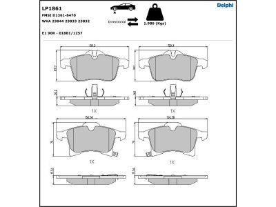 DELPHI LP1861 Brake Pad Set, disc brake