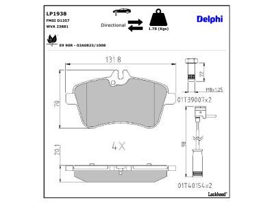 DELPHI LP1938 Brake Pad Set, disc brake
