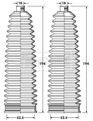 BORG & BECK gumiharang készlet, kormányzás BSG3412