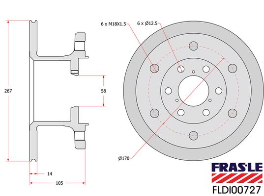 Brzdový kotouč FLDI00727