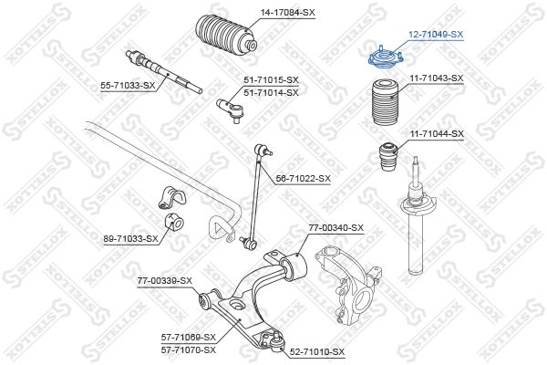 STELLOX 12-71049-SX Suspension Strut Support Mount