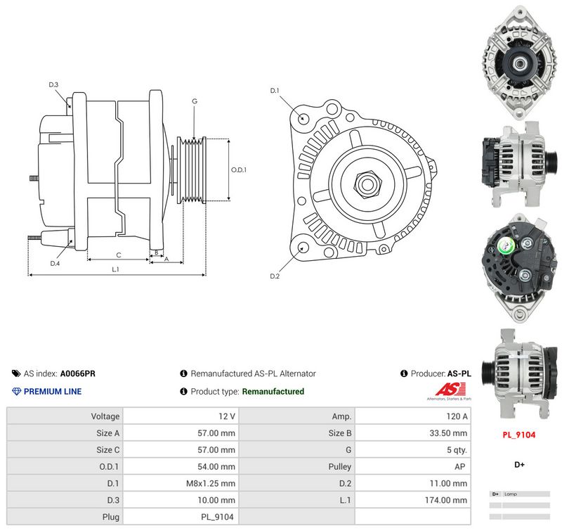 Generaator, AS-PL A0066PR