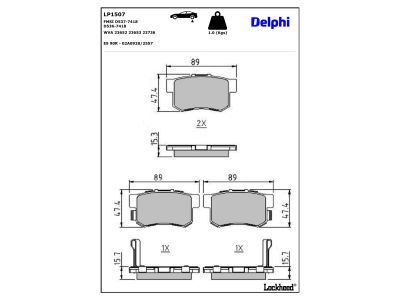 DELPHI LP1507 Diskinių stabdžių kaladėlių komplektas