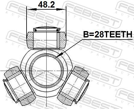 FEBEST 0116-GGN155F Spider Assembly, drive shaft