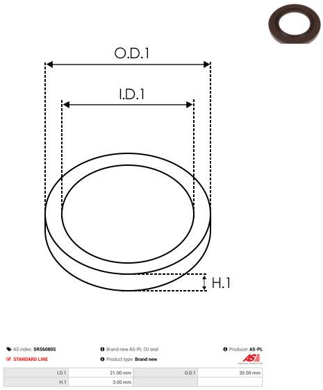 Remondikomplekt, generaator, AS-PL SRS6080S