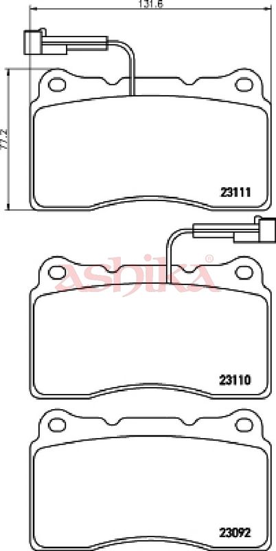 ASHIKA 50-00-0204 Brake Pad Set, disc brake
