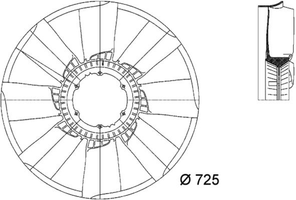 MAHLE CFW 22 000P Fan Wheel, engine cooling