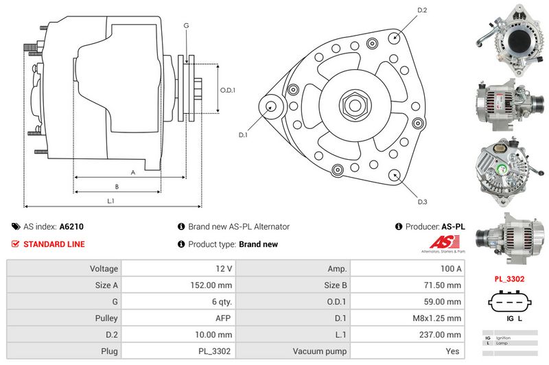 AS-PL A6210 Alternator