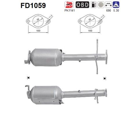 AS FD1059 Soot/Particulate Filter, exhaust system