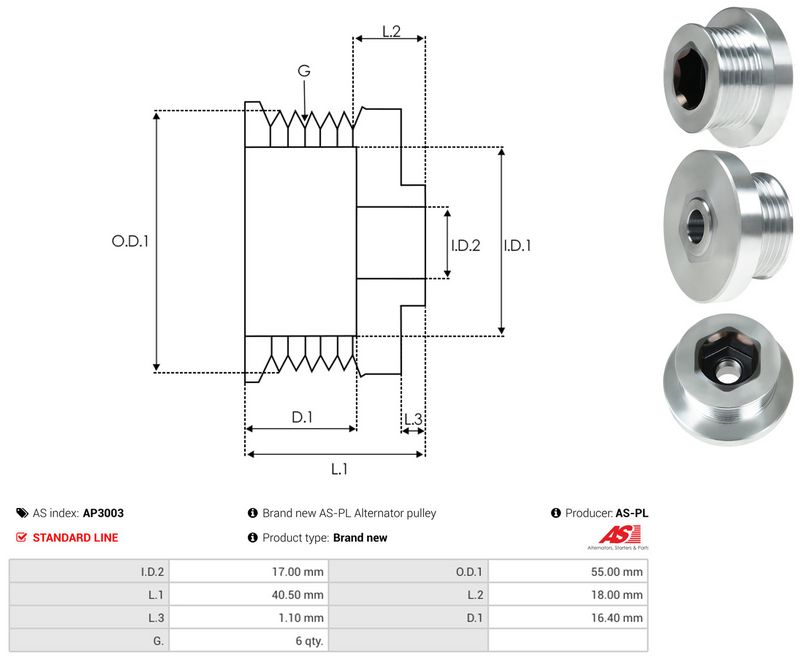 Rihmaratas, generaator, AS-PL AP3003