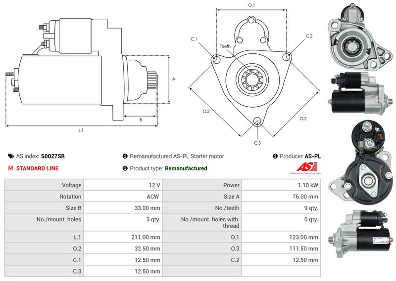 AS-PL S0027SR Starter