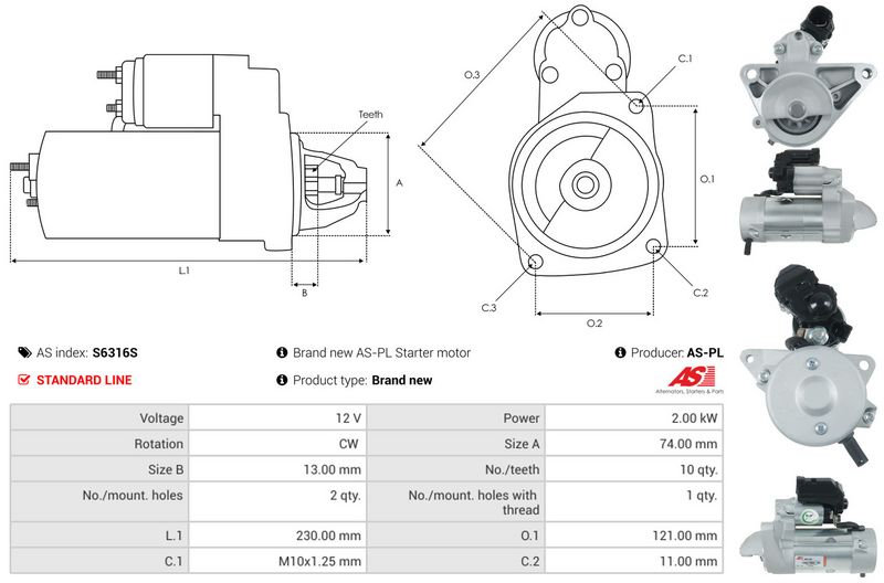 AS-PL S6316S Starter