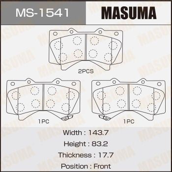 Комплект гальмівних колодок, передня вісь, 83,2мм, Lexus LX570/Toyota Land Cruiser (07-) (MS-1541) MASUMA, Masuma MS1541