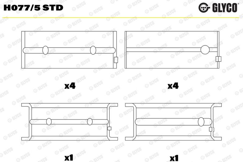Coussinet+vilebrequin GLYCO H077/5 STD