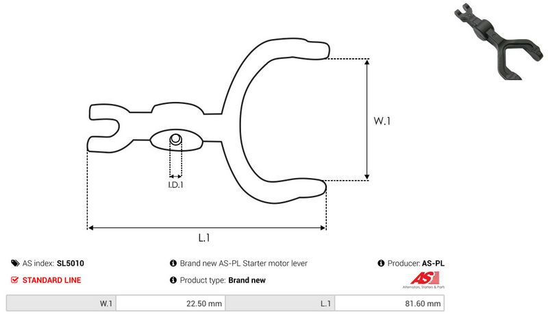 AS-PL SL5010 Starter Lever, carburettor