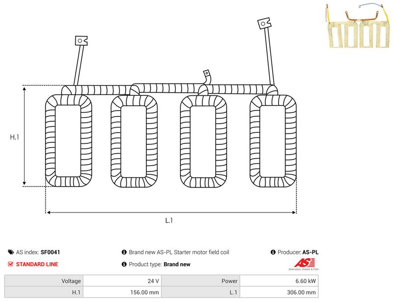 AS-PL SF0041 Field Winding, starter