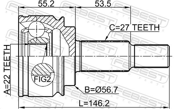 FEBEST 2410-KANGII Joint Kit, drive shaft