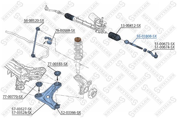 STELLOX 55-01808-SX Inner Tie Rod