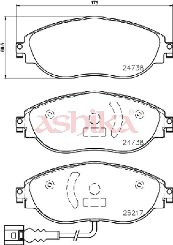 ASHIKA Plaquettes de frein à disque 50-00-0908