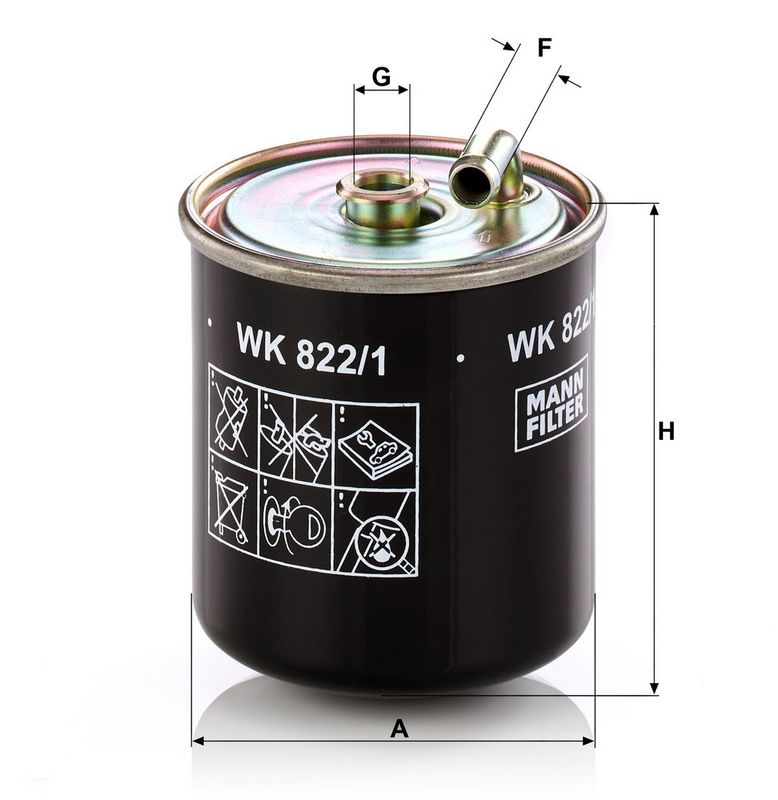 Kütusefilter, MANN-FILTER WK 822, 1