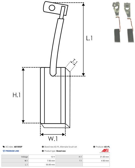 AS-PL AB1005P Carbon Brush, alternator