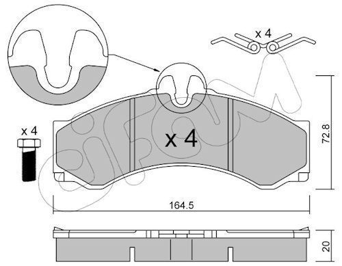 Set placute frana,frana disc 822-262-1 CIFAM